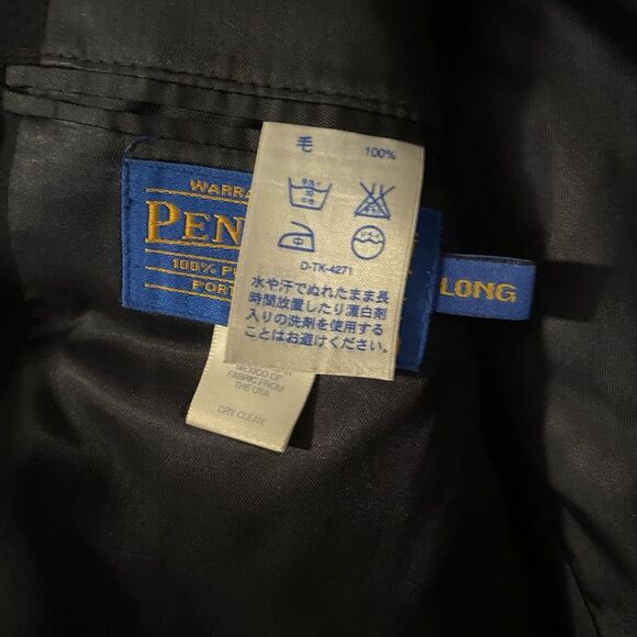 Pendleton Mens Wool Blazer Size 42L Jacket 2-Button Navy Blue Gold Buttons - Picture 5 of 12